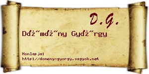 Dömény György névjegykártya