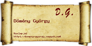 Dömény György névjegykártya